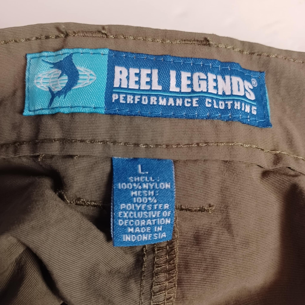 REEL LEGENDS Men’s Size Large Grey Nylon Performance Shorts Cargo Fishing - Picture 3 of 8